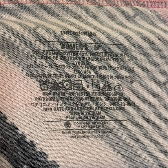 Patagonia ‘Kamala’ diagonally pink/gray striped midi skirt / halter dress sz M - Picture 9 of 9